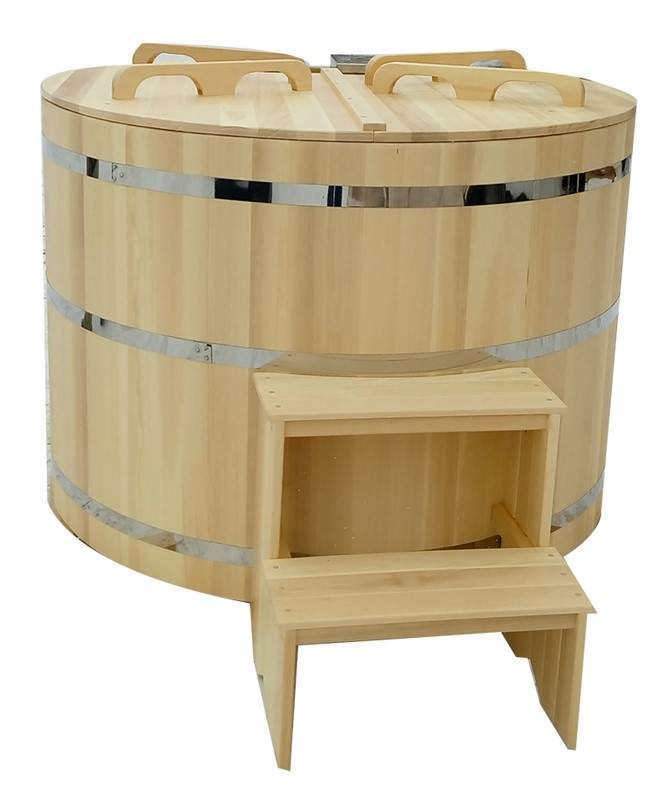 Круглая японская баня «Фурако» с внешней дровяной печью на 5 человек, 1200x1800 мм (рис.5)